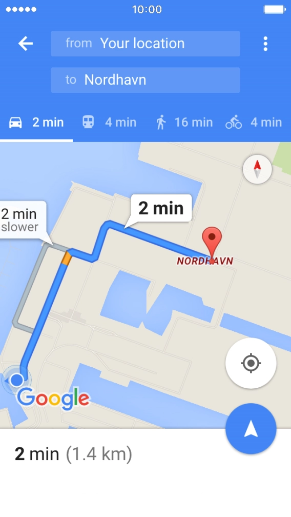 Press the required mode of transportation.