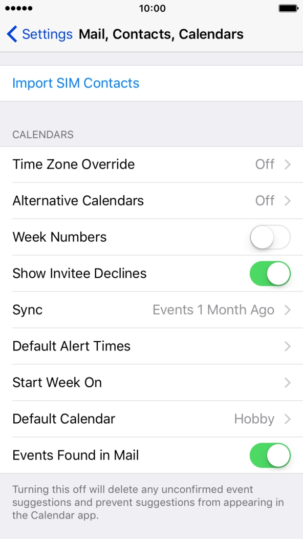 Press Import SIM Contacts.