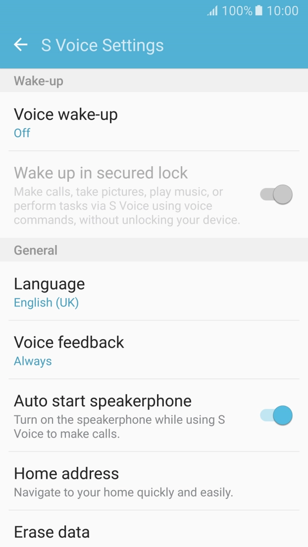 Press Voice wake-up.