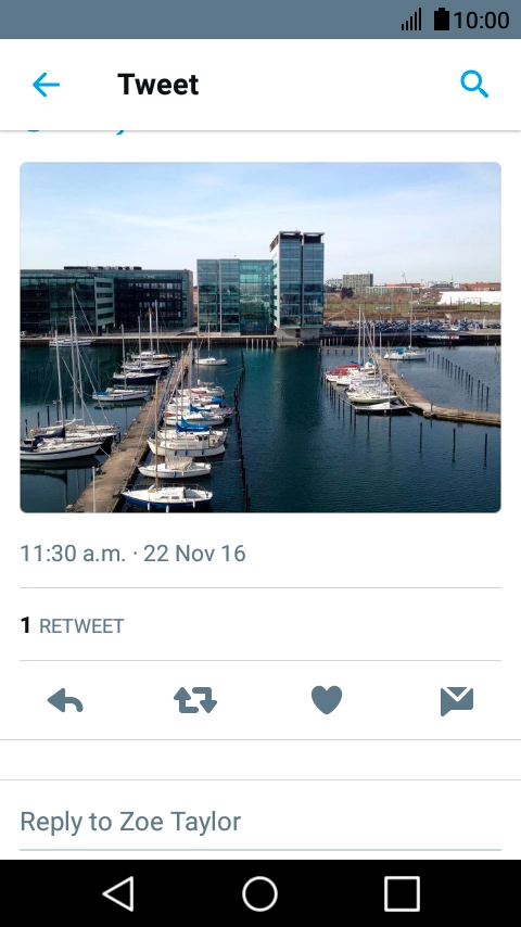 Press the reply icon.