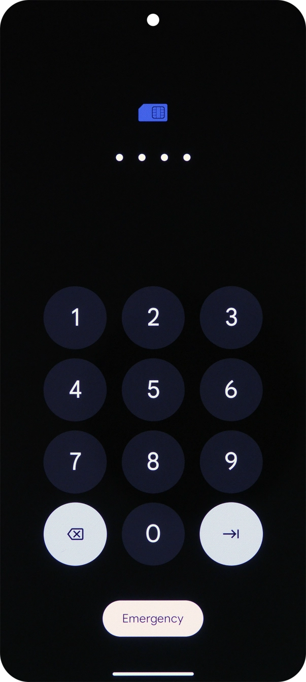 If your SIM is locked, key in your PIN and press arrow right.
