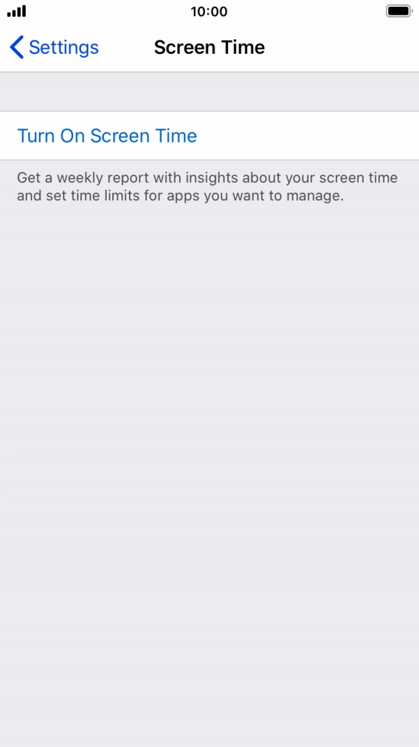 Press Turn On Screen Time.