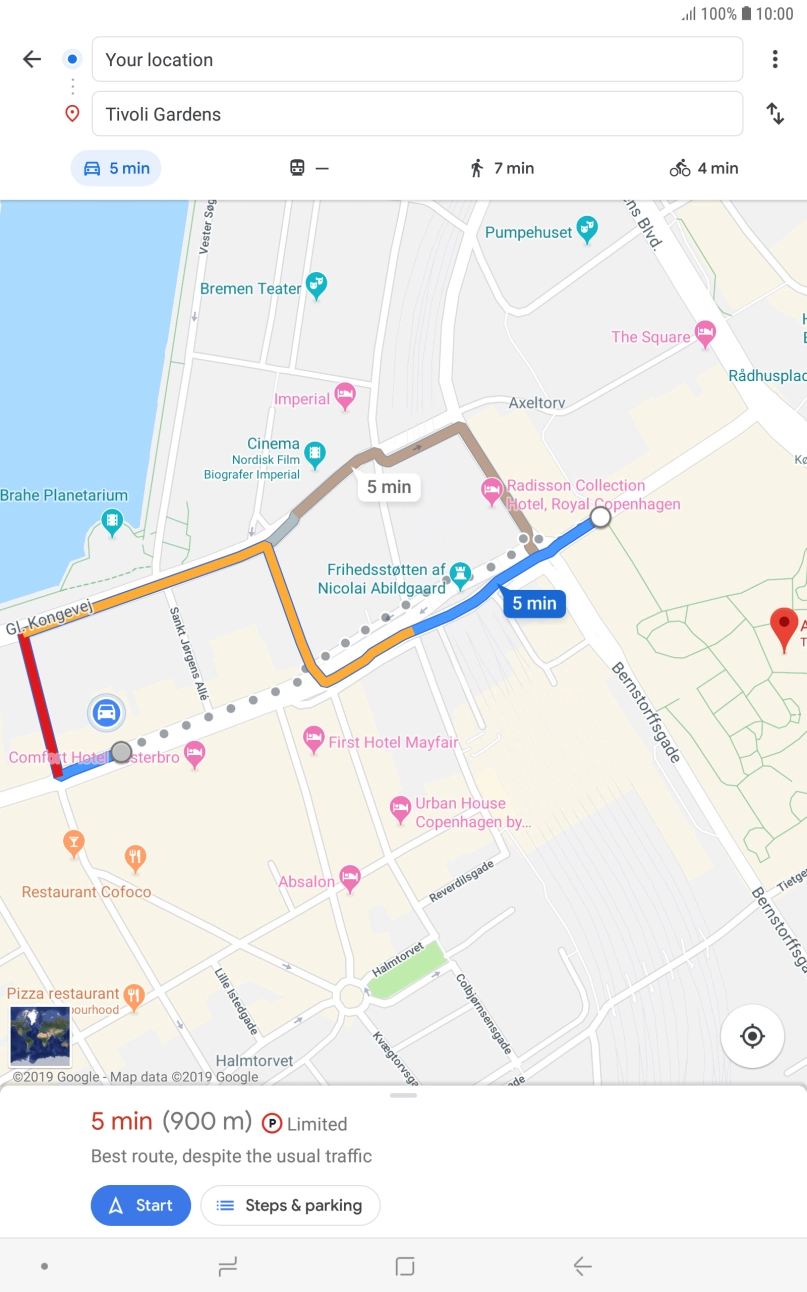 Press the required mode of transportation.