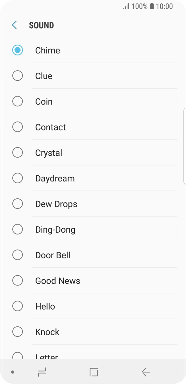 Press the different message tones to hear them.