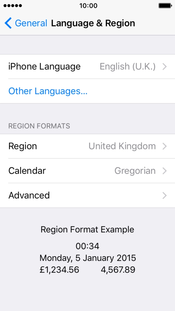 Press iPhone Language.