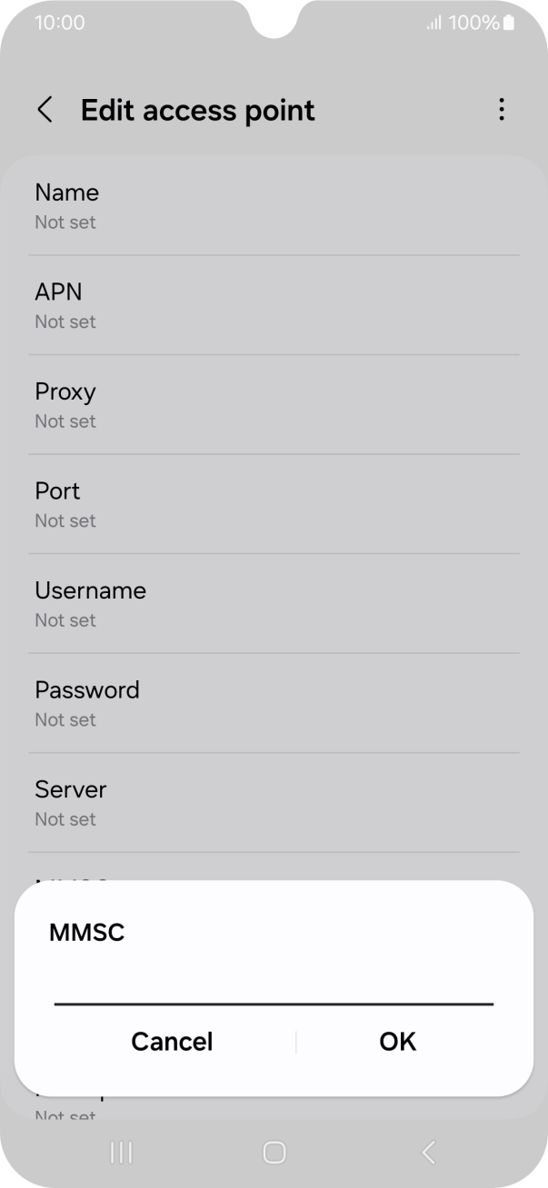 Key in http://mmsc.telstra.com:8002 and press OK.