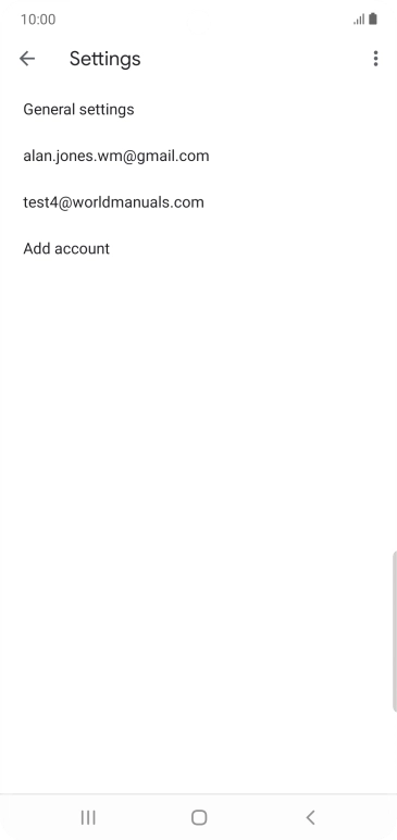 Press the required email account. Press the required email account.