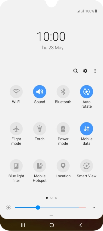 Press the settings icon. Press the settings icon.