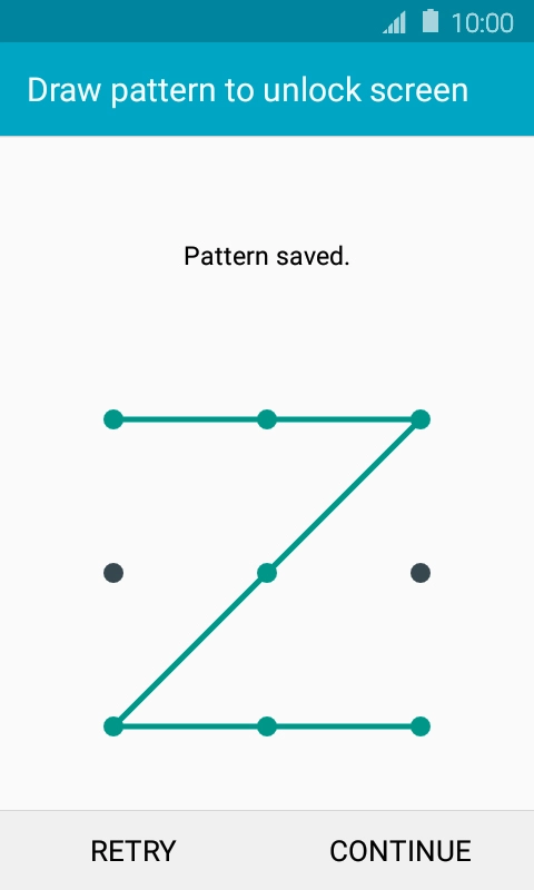 Slide your finger across the screen to connect at least four points and press CONTINUE.