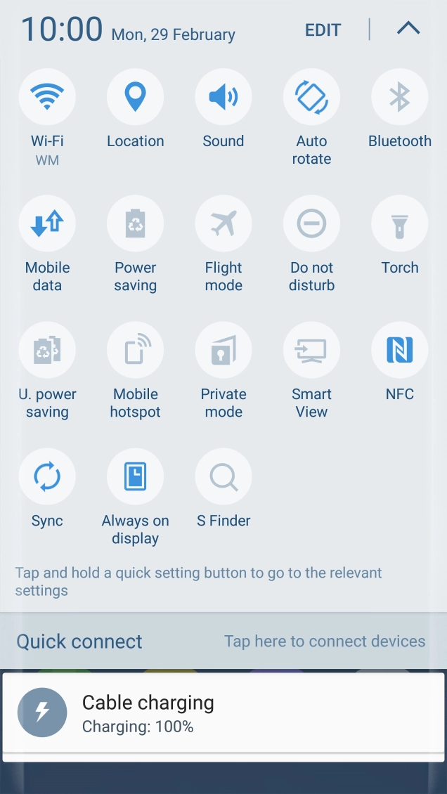 Press Flight mode to turn the function on or off.