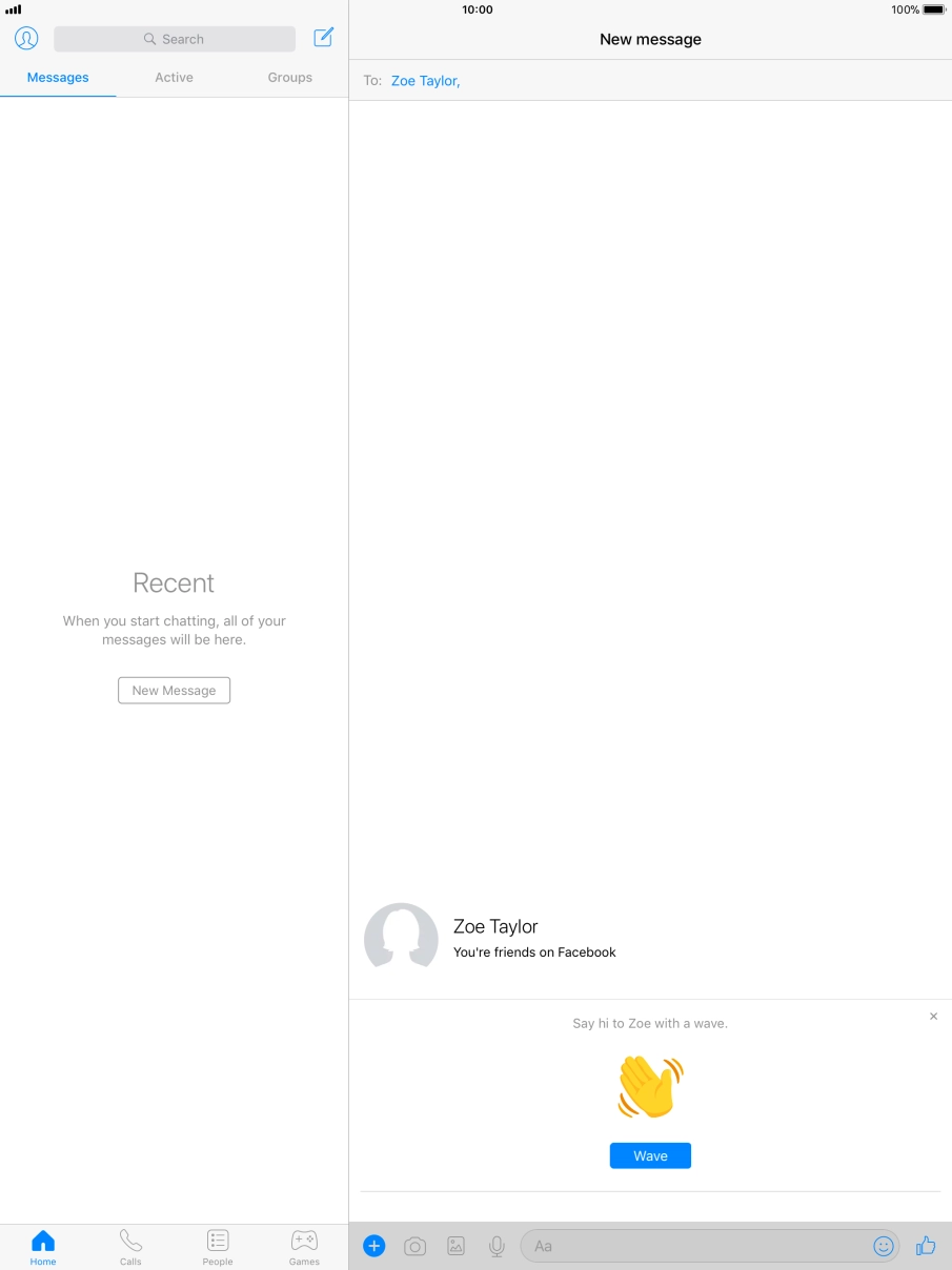 Press the text input field.