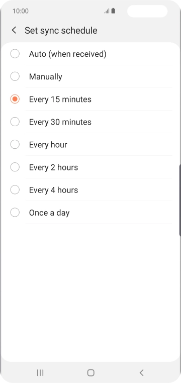 Press the required setting. Press the required setting.