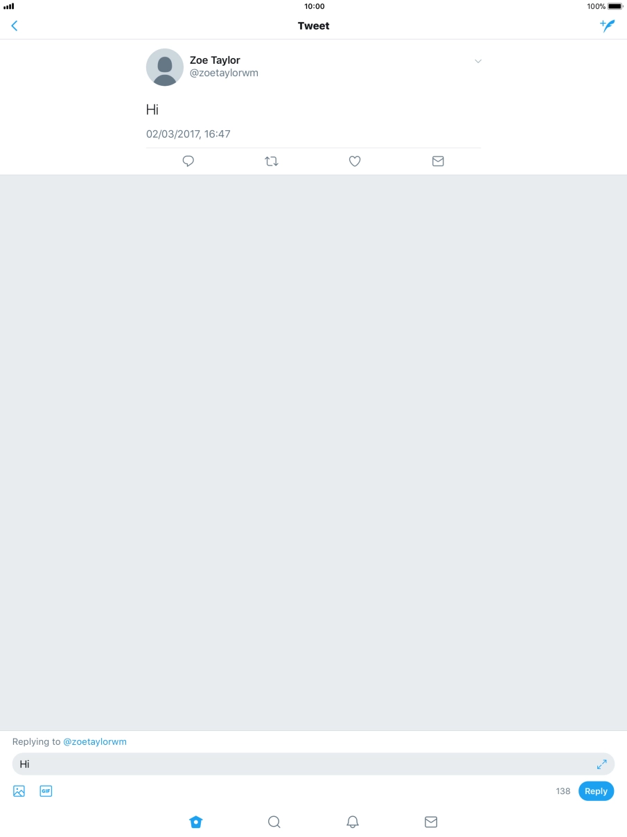 Write the required reply and press Reply.
