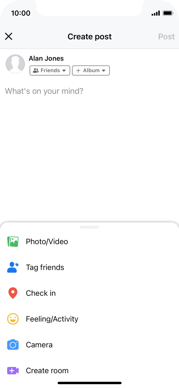 Press the text input field.