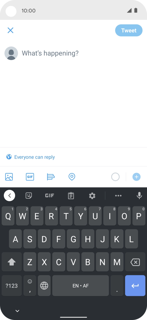 Press the text input field.