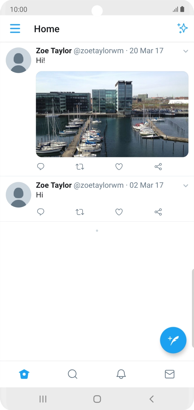 Press the new tweet icon.