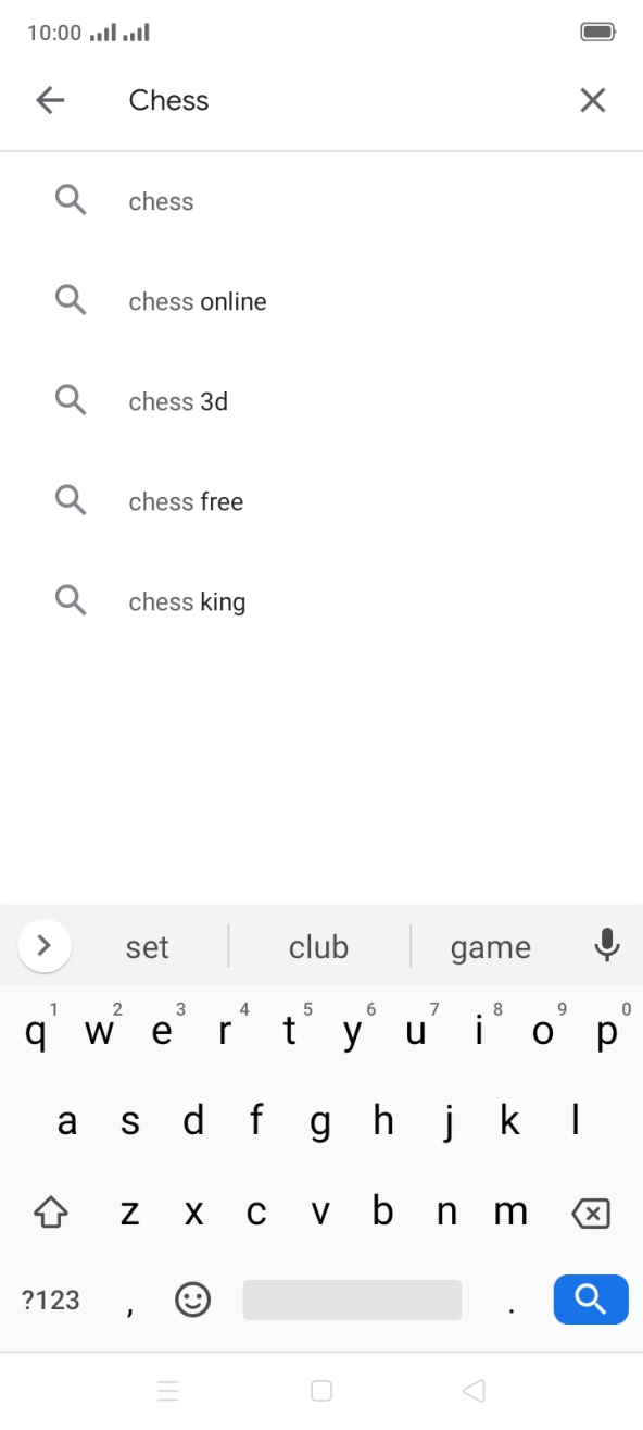 Key in the name or subject of the required app and press the search icon.
