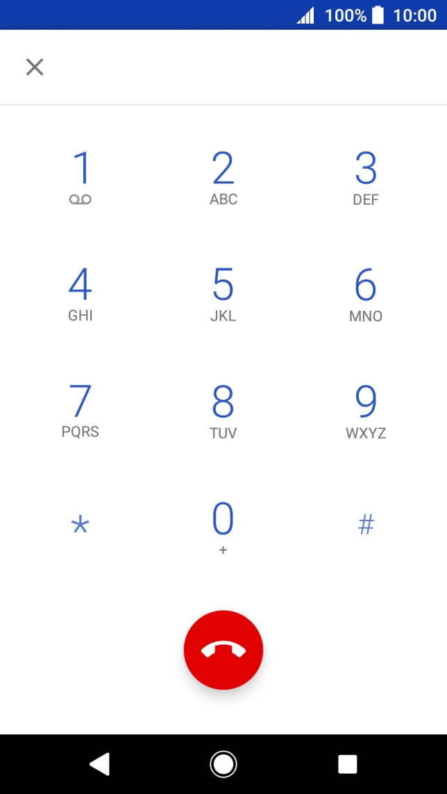 Press the end call icon.