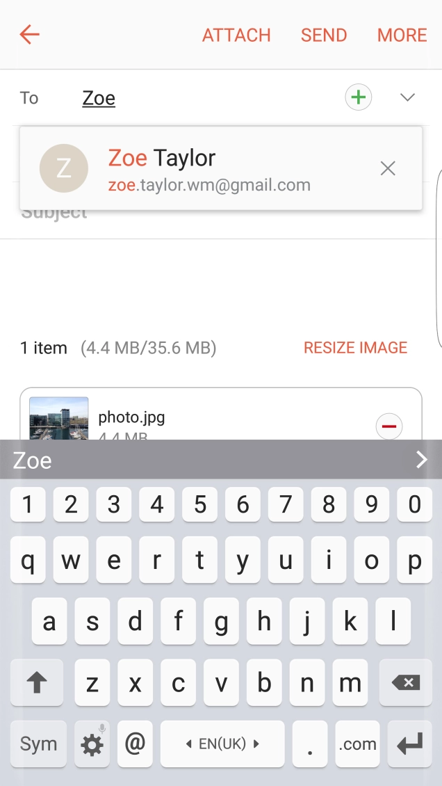 Press the required contact.