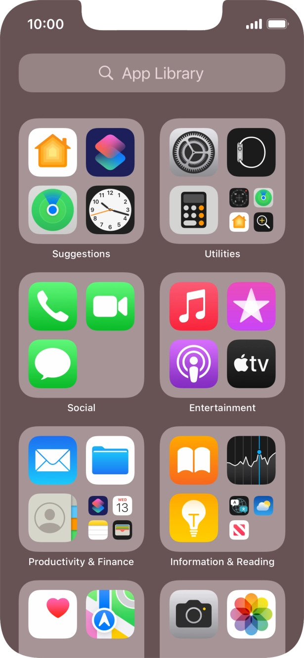 Press the required app.