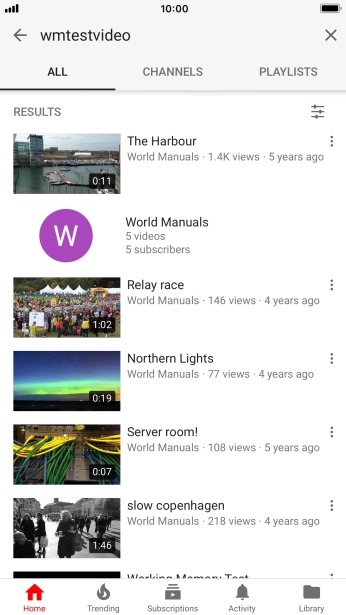 Press the required video clip.