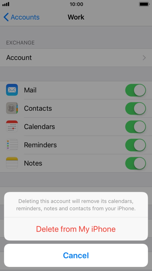 Press Delete from My iPhone.
