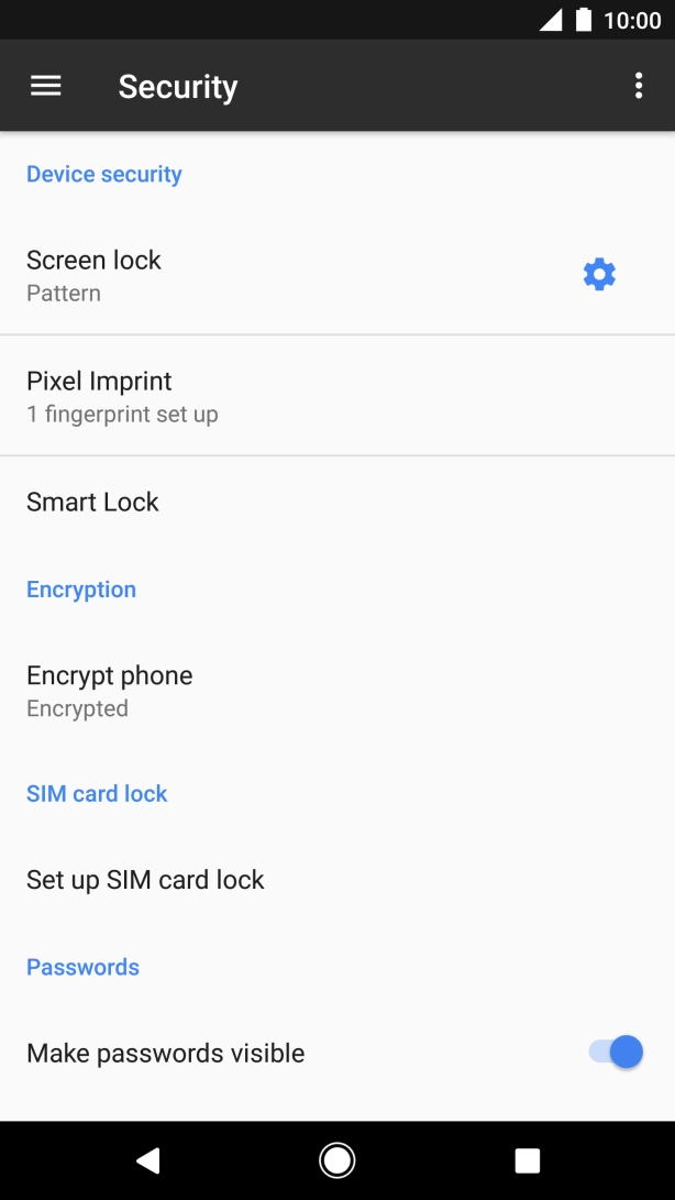 Press Screen lock and key in the current phone lock code.