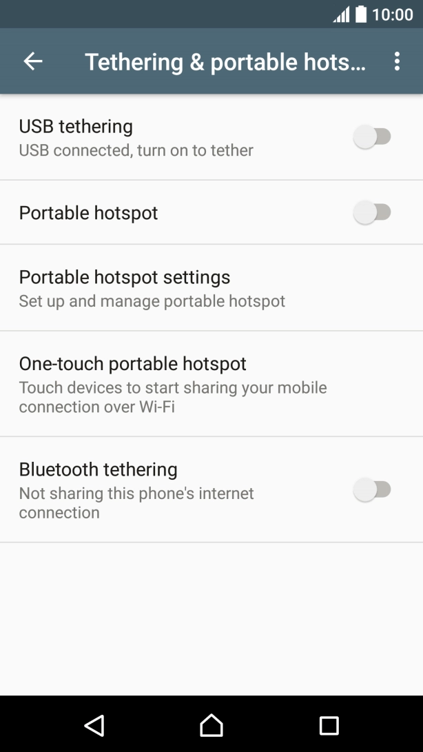 Press Portable hotspot settings.