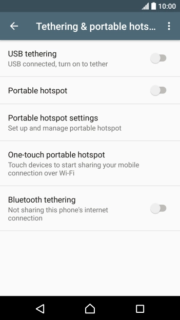 Press Portable hotspot settings.