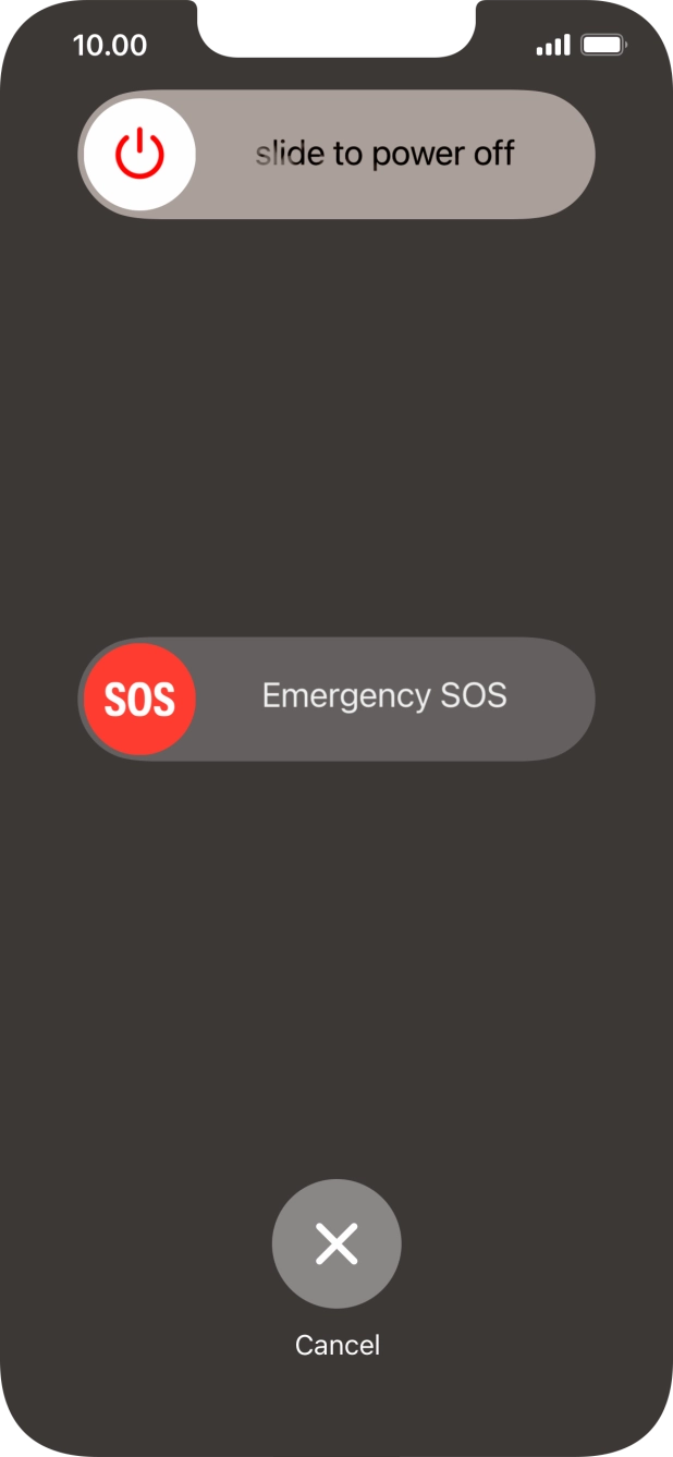 Press and drag the power off icon right.