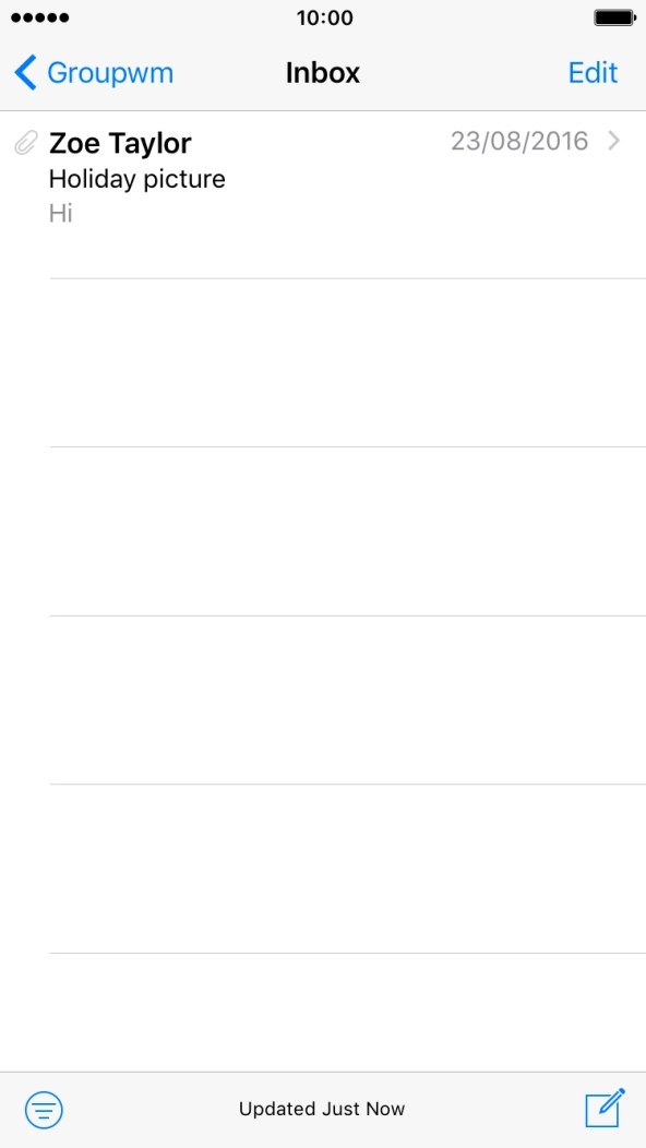 Press the name of the email account.