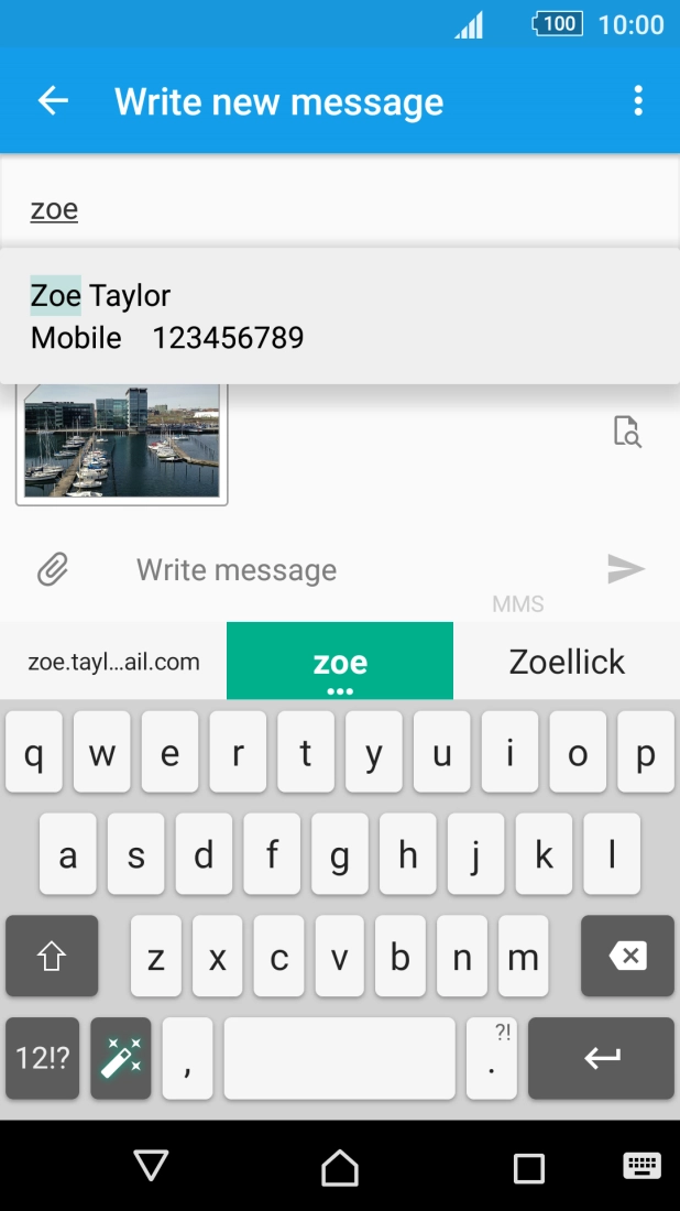 Key in the first letters of the recipient's name and press the required contact.