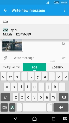 Key in the first letters of the recipient's name and press the required contact.