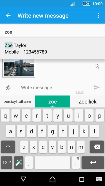 Key in the first letters of the recipient's name and press the required contact.