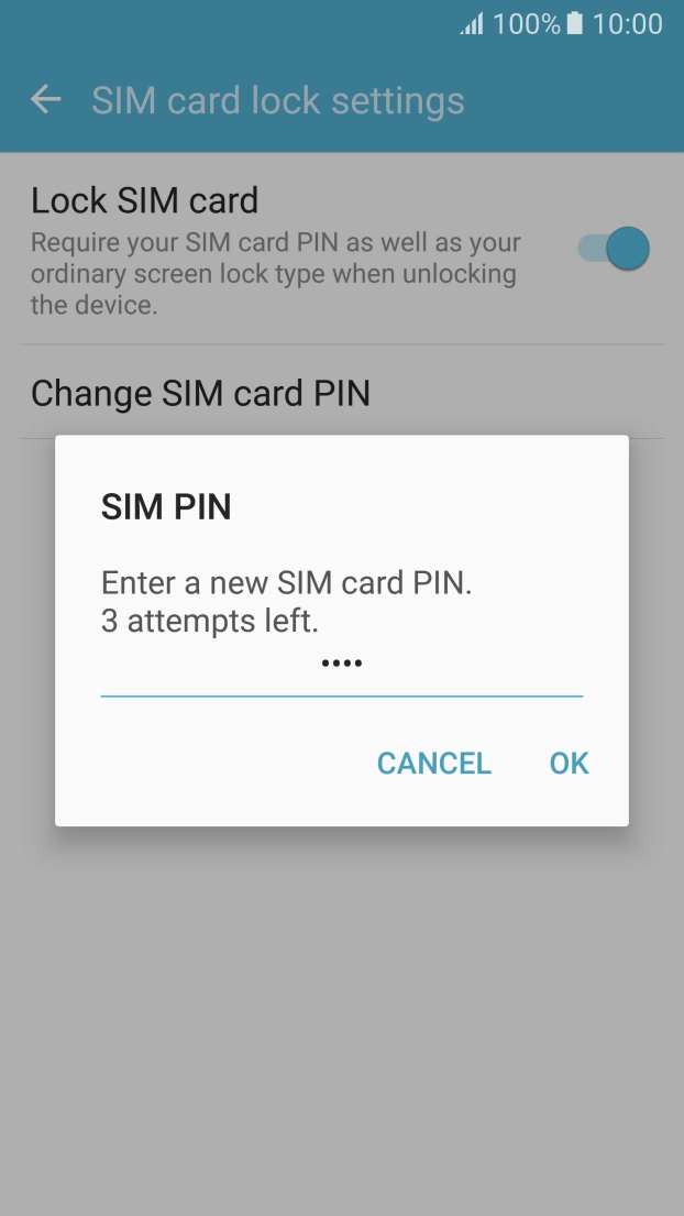 Key in a new four-digit PIN and press OK.