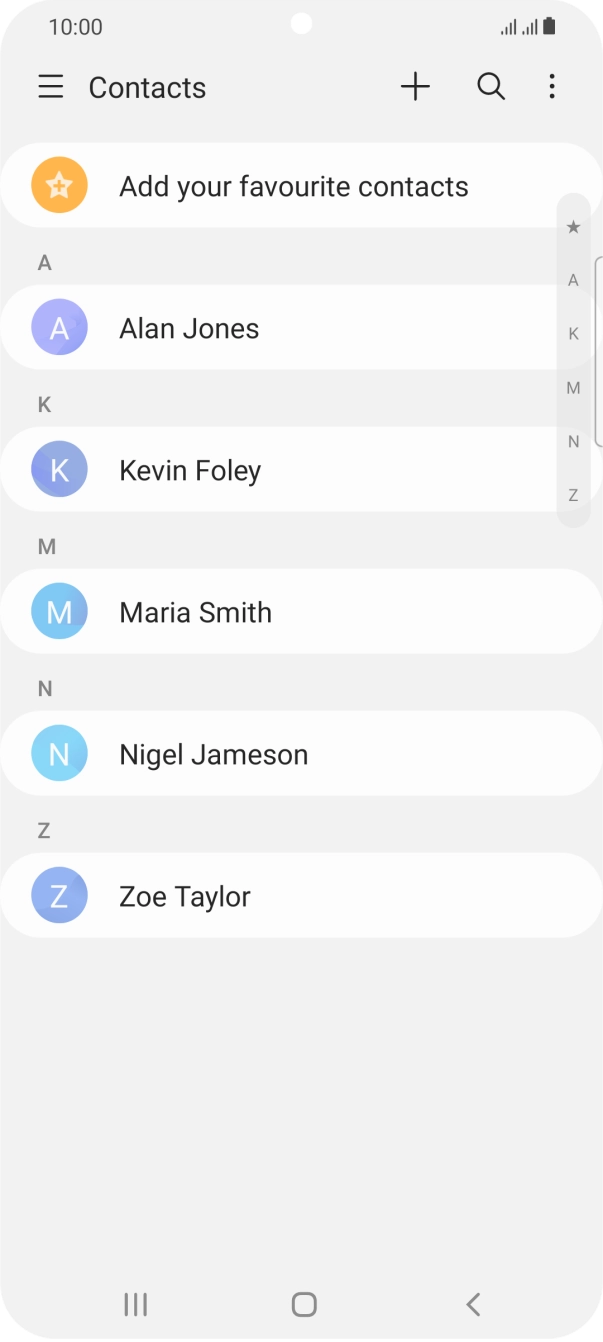 Press the new contact icon.