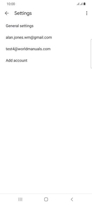 Press the required email account. Press the required email account.