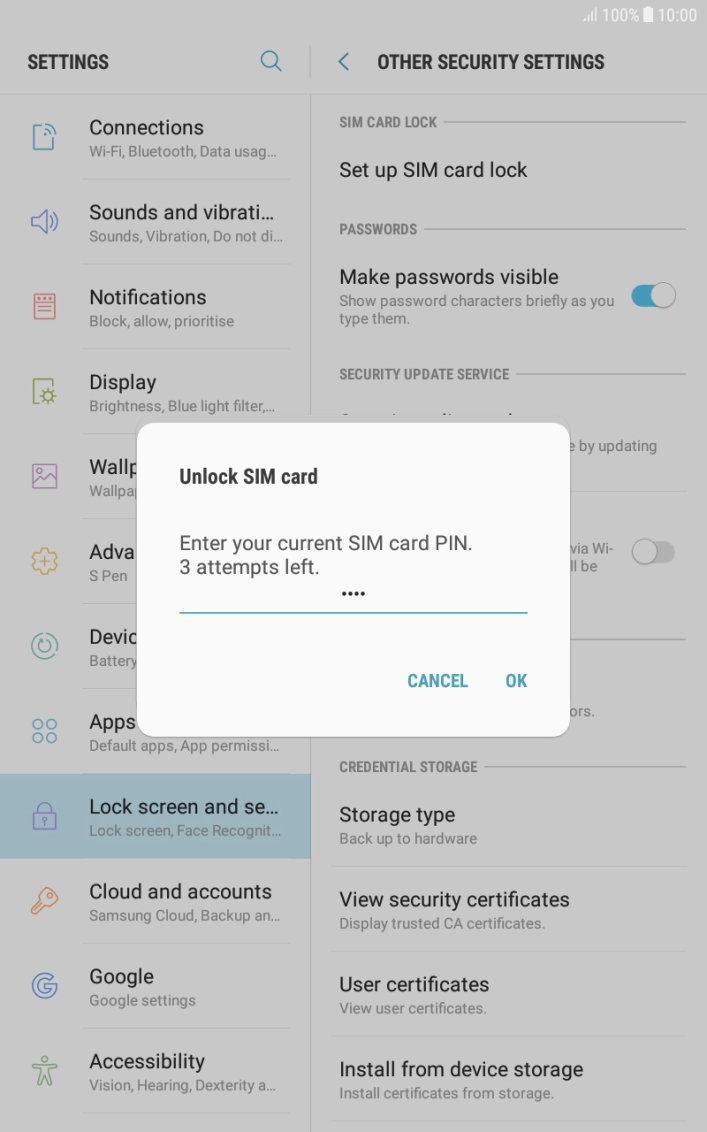 Key in your PIN and press OK.