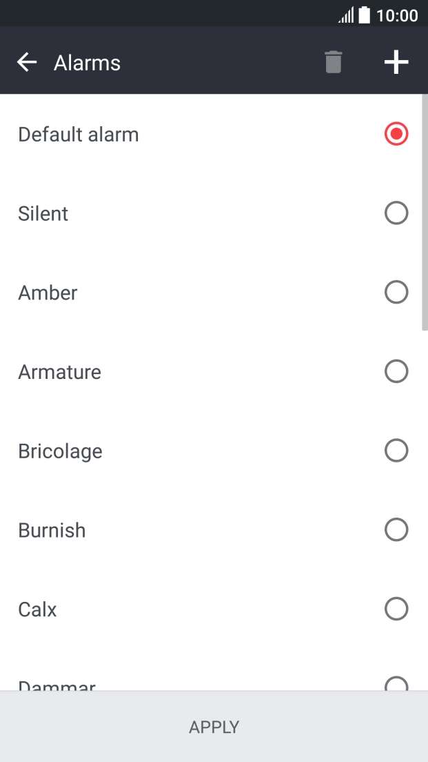 Press the different alarm tones to hear them.