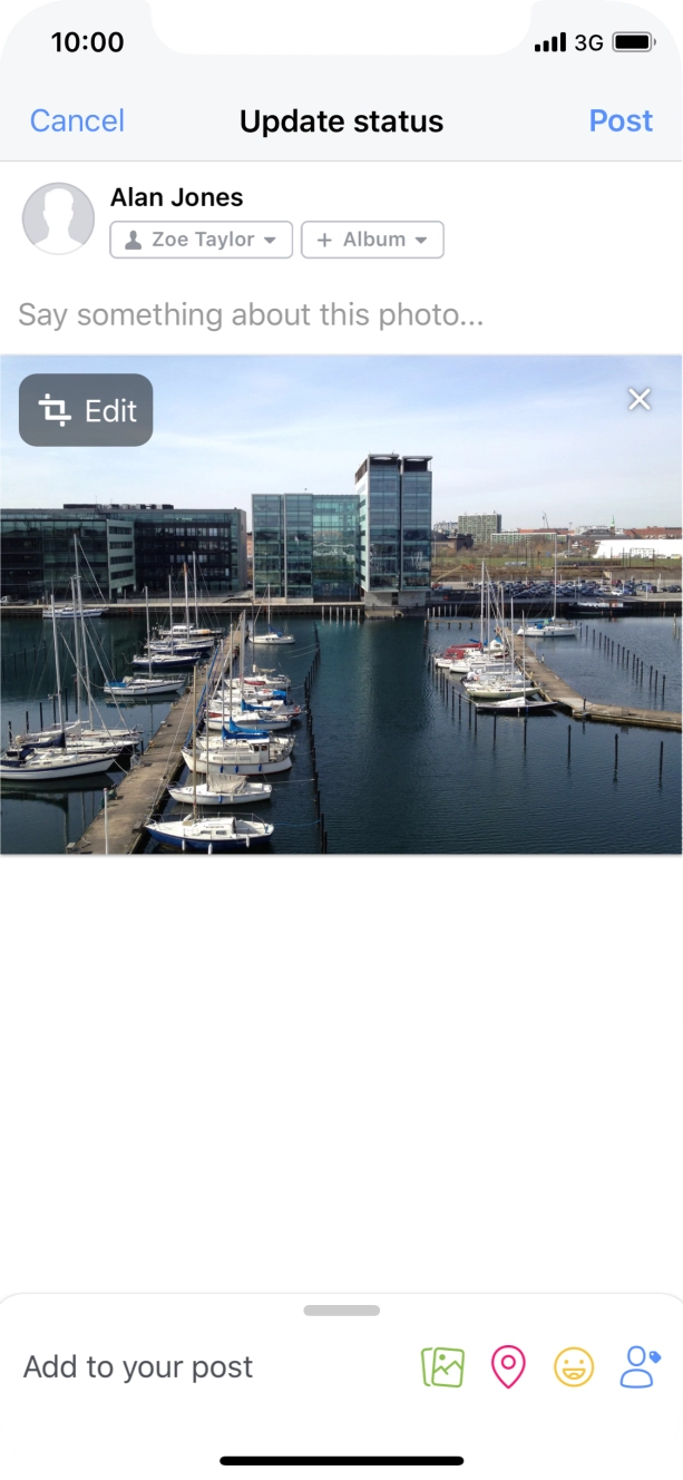 Press the text input field.