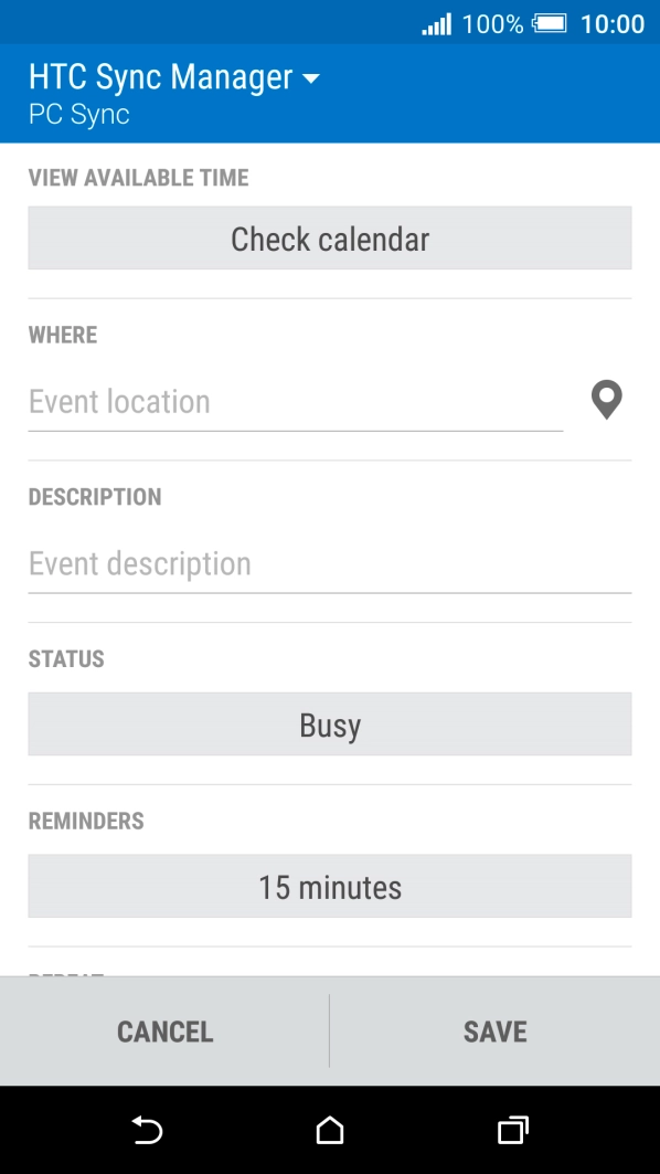 Press the field below 