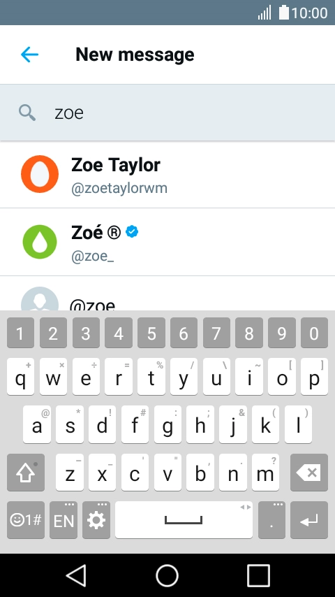 Key in the first letters of the recipient's name and press the required contact.