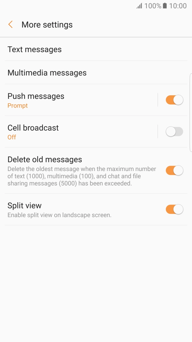 Press Text messages.