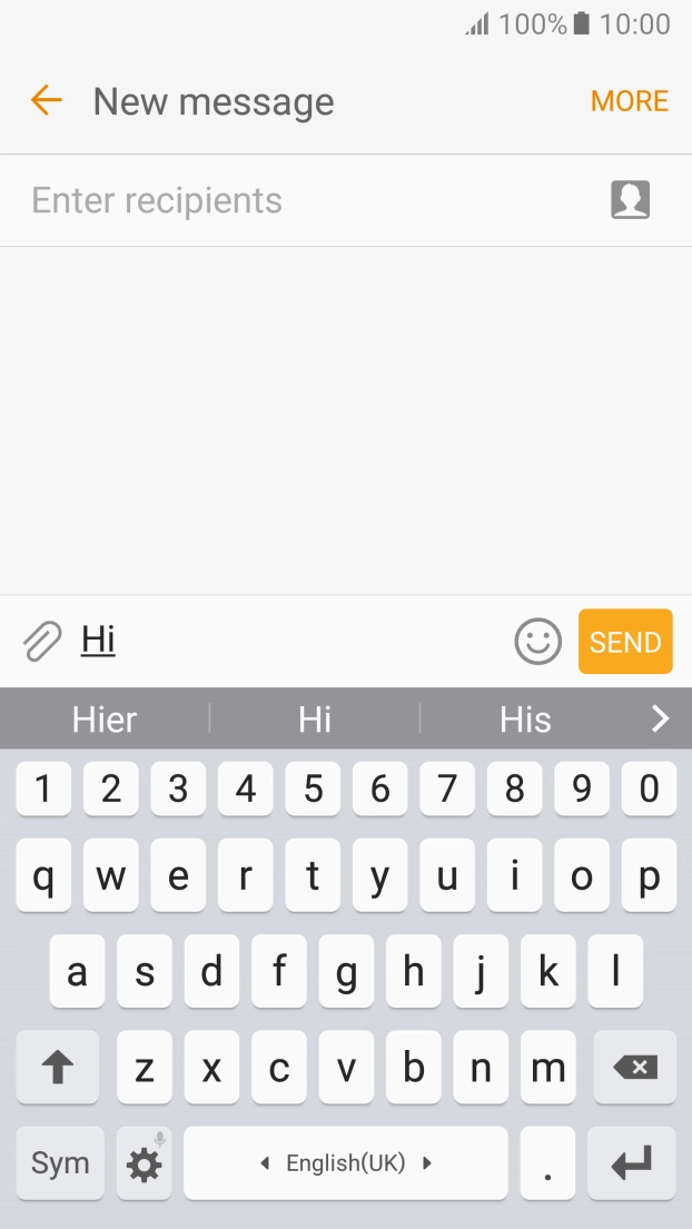 The word suggestions are displayed as you write.  Press the arrow for more word suggestions.