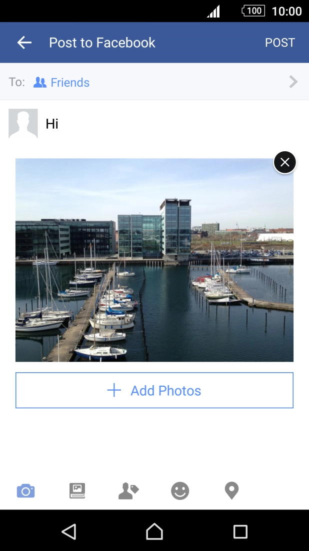 Write the required text and press POST.