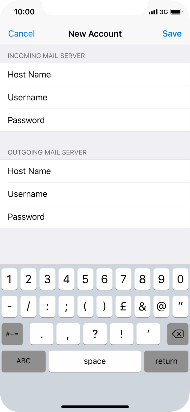 Press Save. Your email account has now been set up. To select more settings for incoming and outgoing server, proceed with the following steps. Press Save. Your email account has now been set up. To select more settings for incoming and outgoing server, proceed with the following steps.