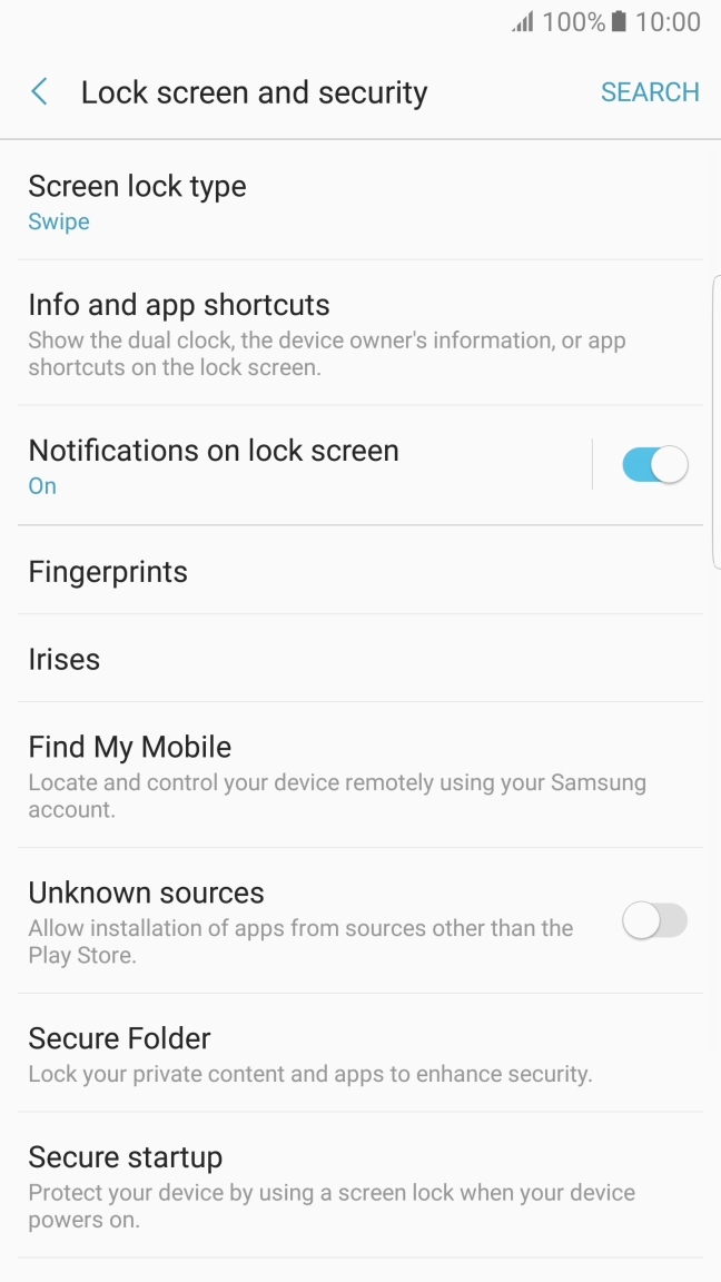 Press Screen lock type.