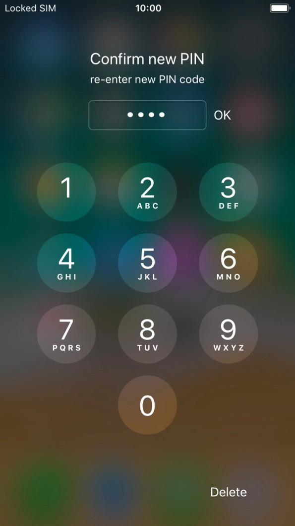 Key in the new PIN again and press OK.