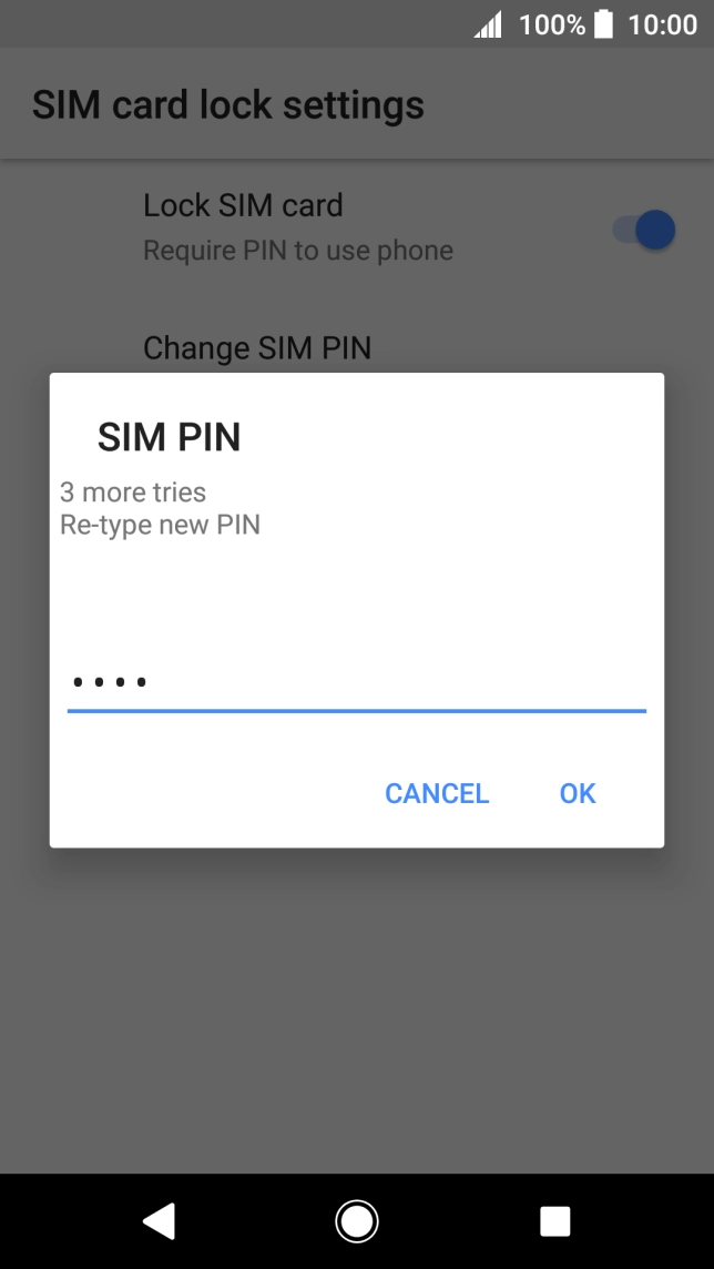 Key in the new PIN again and press OK.