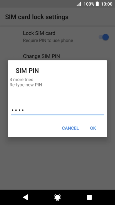 Key in the new PIN again and press OK. Key in the new PIN again and press OK.
